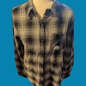 Kohl's Black and White Plaid Women's Blouse